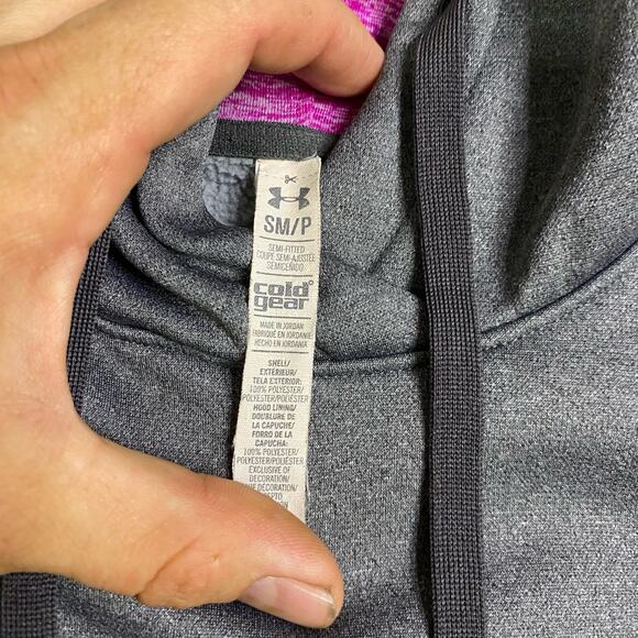 Under Armour women’s hoodie pullover small coldgear storm pink biglogo athletic - Picture 4 of 8